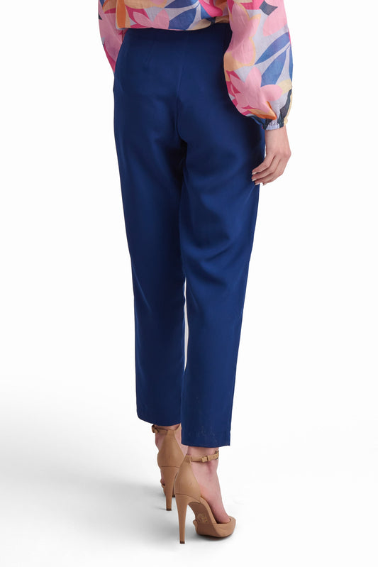 Royal Blue Straight-Leg Pants