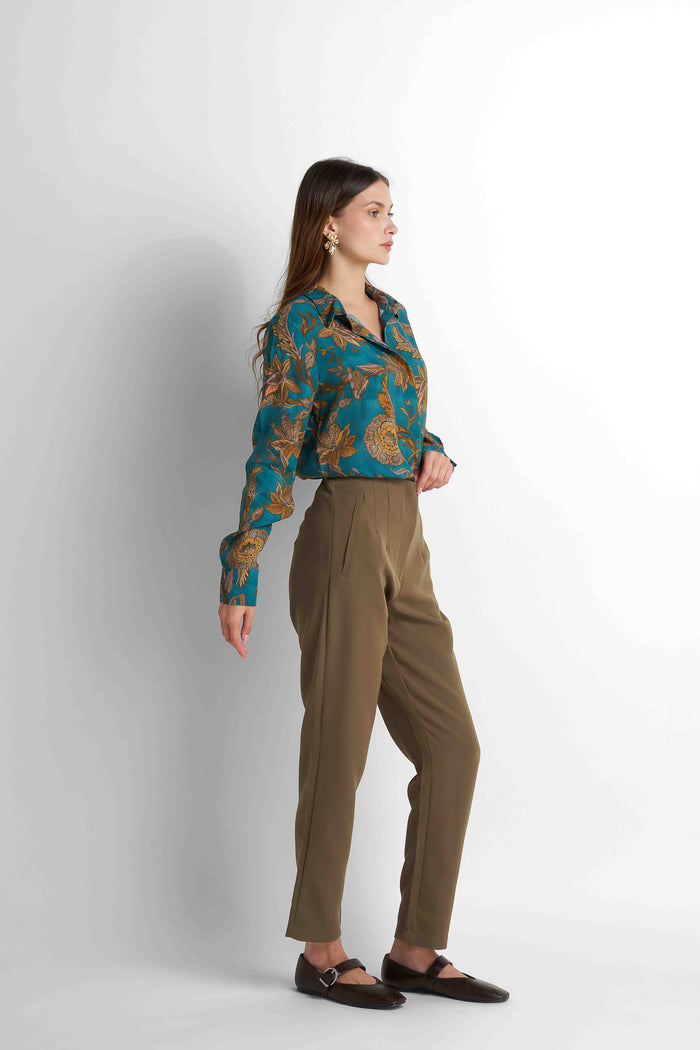 Straight-Leg Pants - Olive