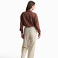 Beige Straight-Leg Pants