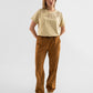 Wide-Leg Polyester Pants - Camel