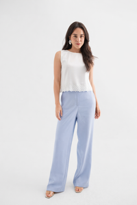 Light Blue Straight-Leg Pants