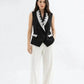 White Tailored Wide-Leg Trousers