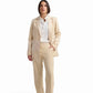 Beige High-Waisted Wide-Leg Trousers