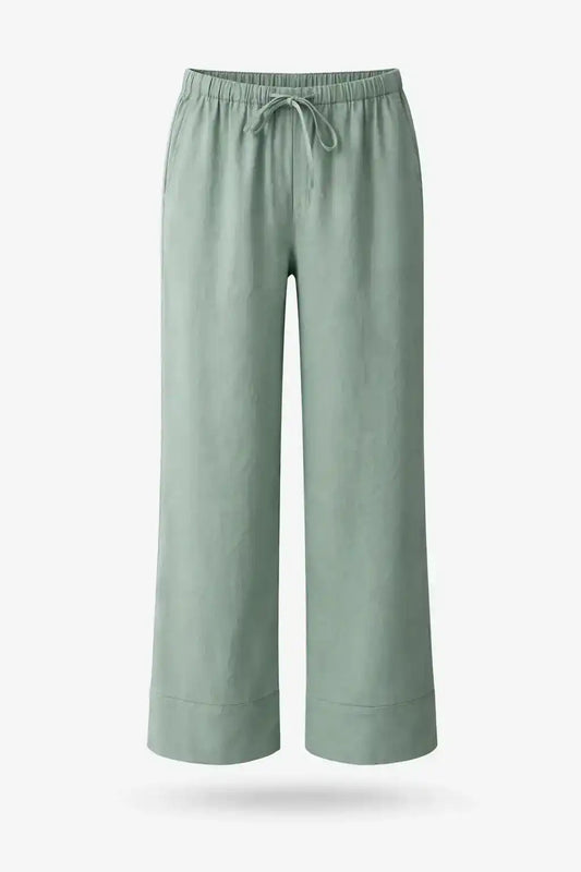 Relaxed Drawstring Wide-Leg Pants