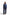 Blue Textured Wide-Leg Trousers