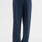 Navy High-Waisted Wide-Leg Trousers