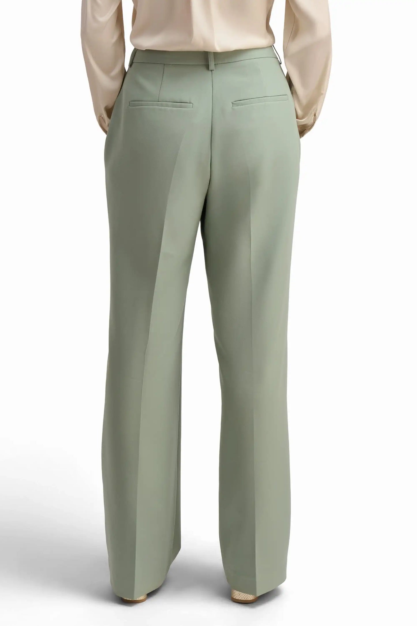 Light Green Straight-Leg Trousers