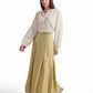 Embroidered Beige Maxi Skirt