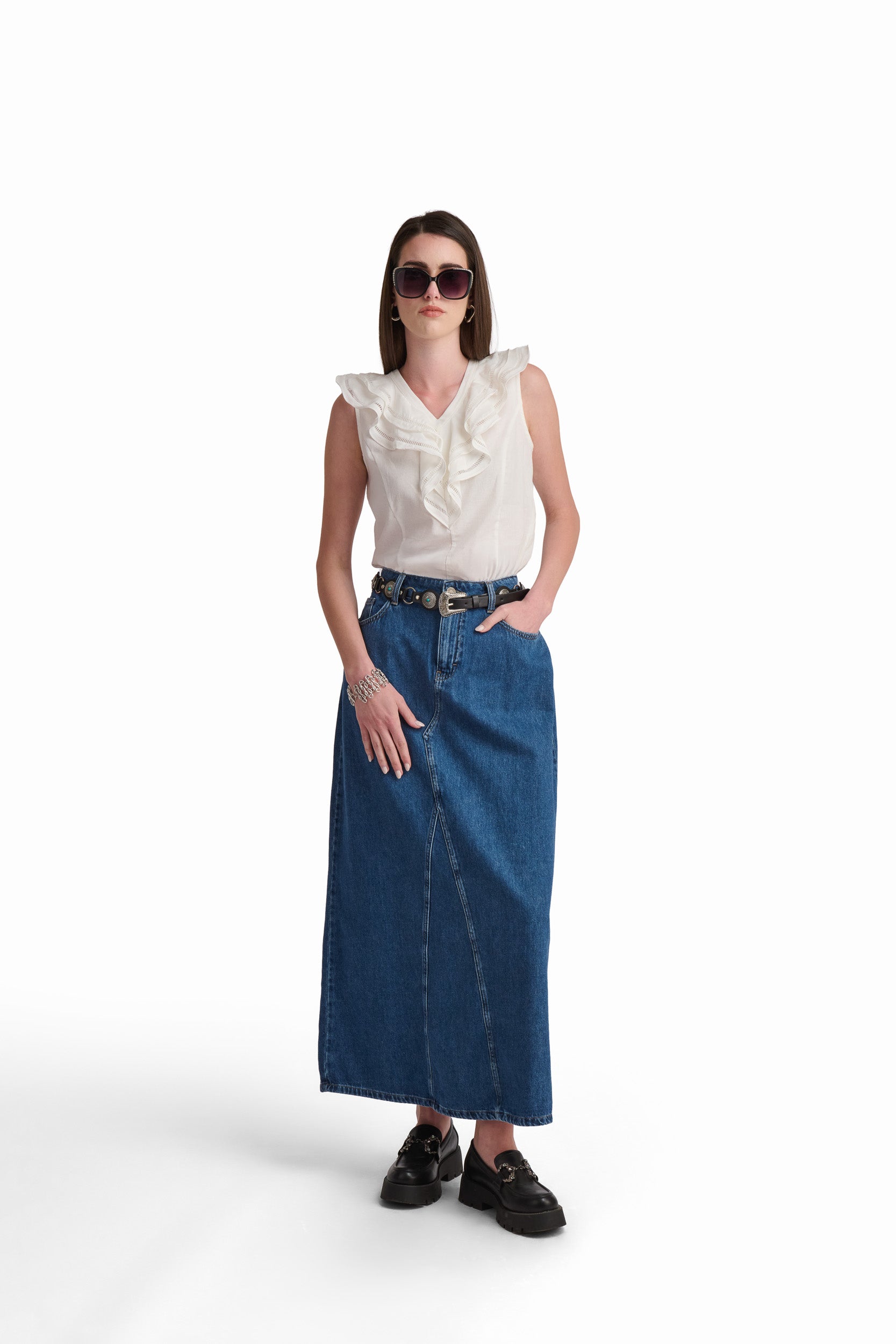 Denim Maxi Skirt