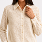 Beige Lace Button Shirt
