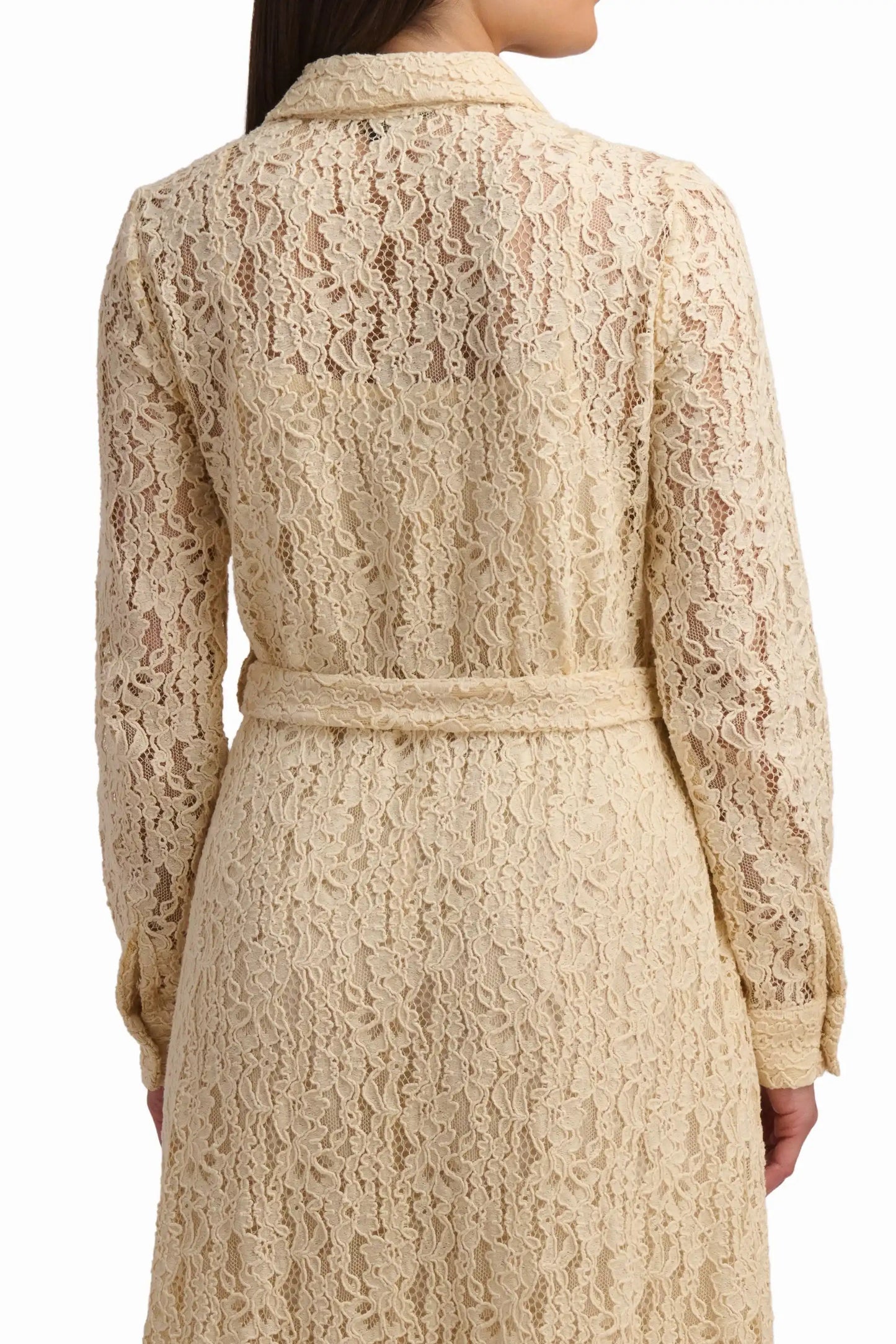 Lace Belted Maxi Dress