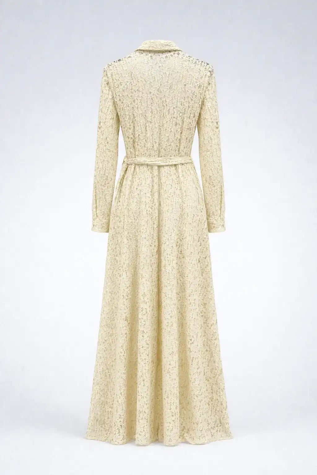 Lace Belted Maxi Dress