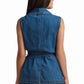 Denim Tailored Vest with Belt