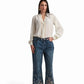 Embroidered Wide-Leg Denim Pants