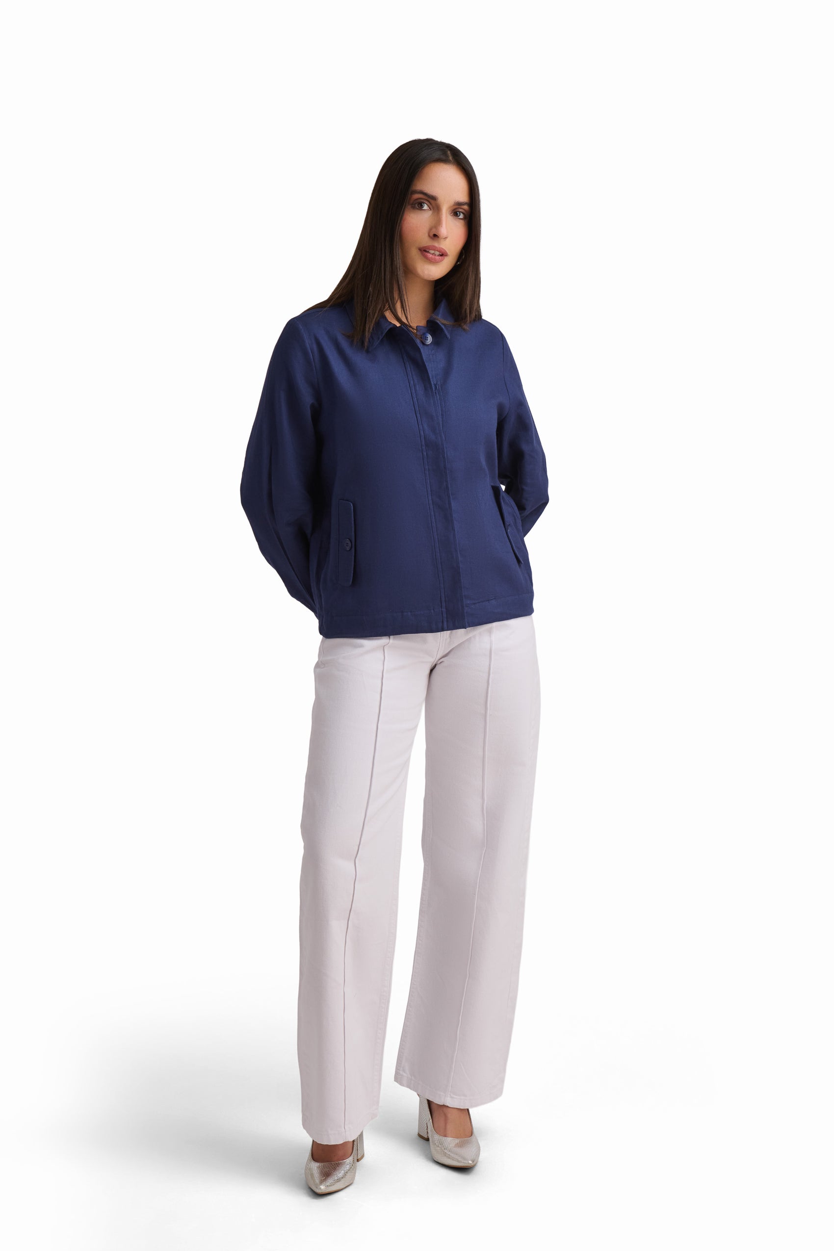 White Wide-Leg Trousers