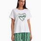 Floral Heart Print Full Pajama Set