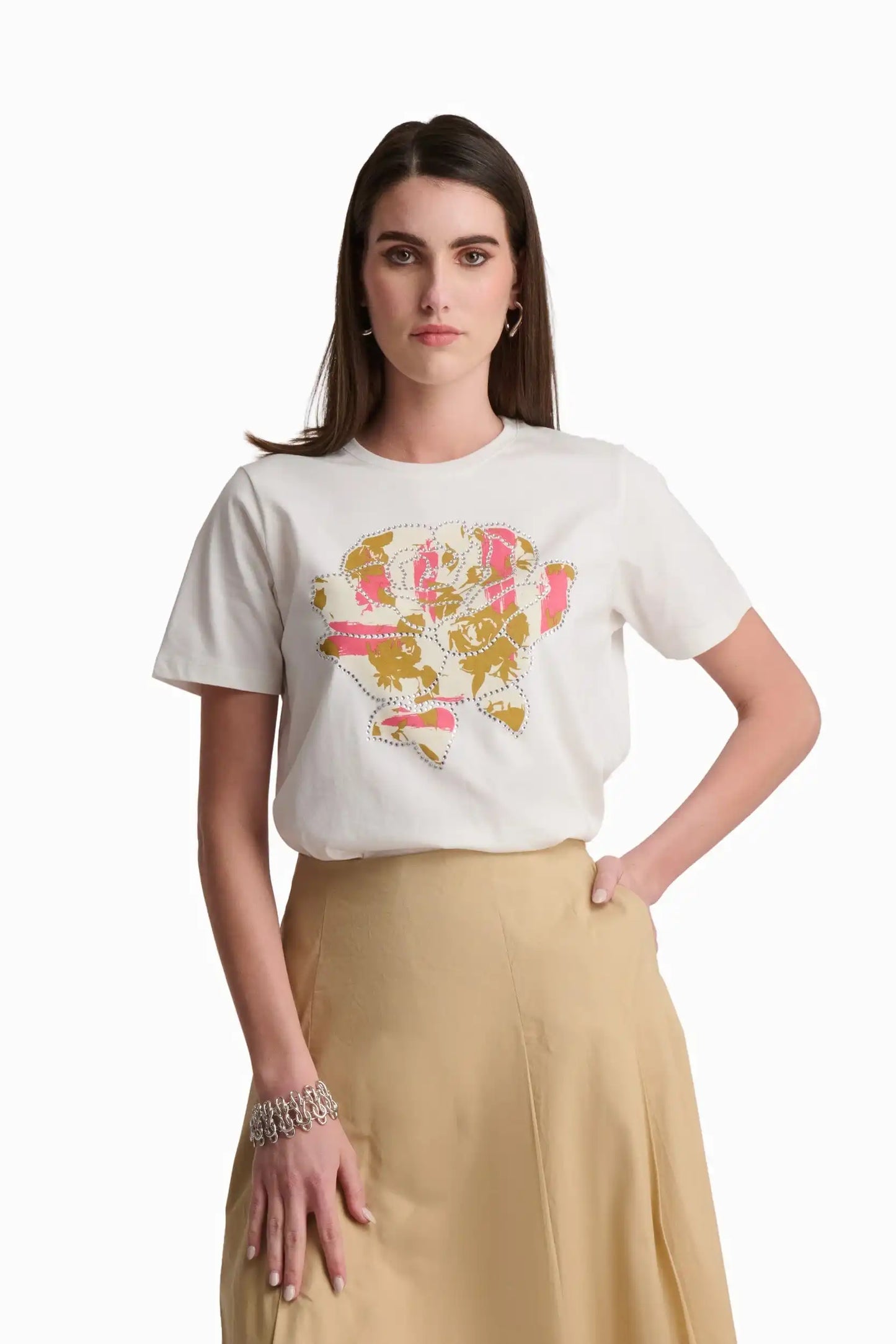 Golden Bloom Graphic T-Shirt