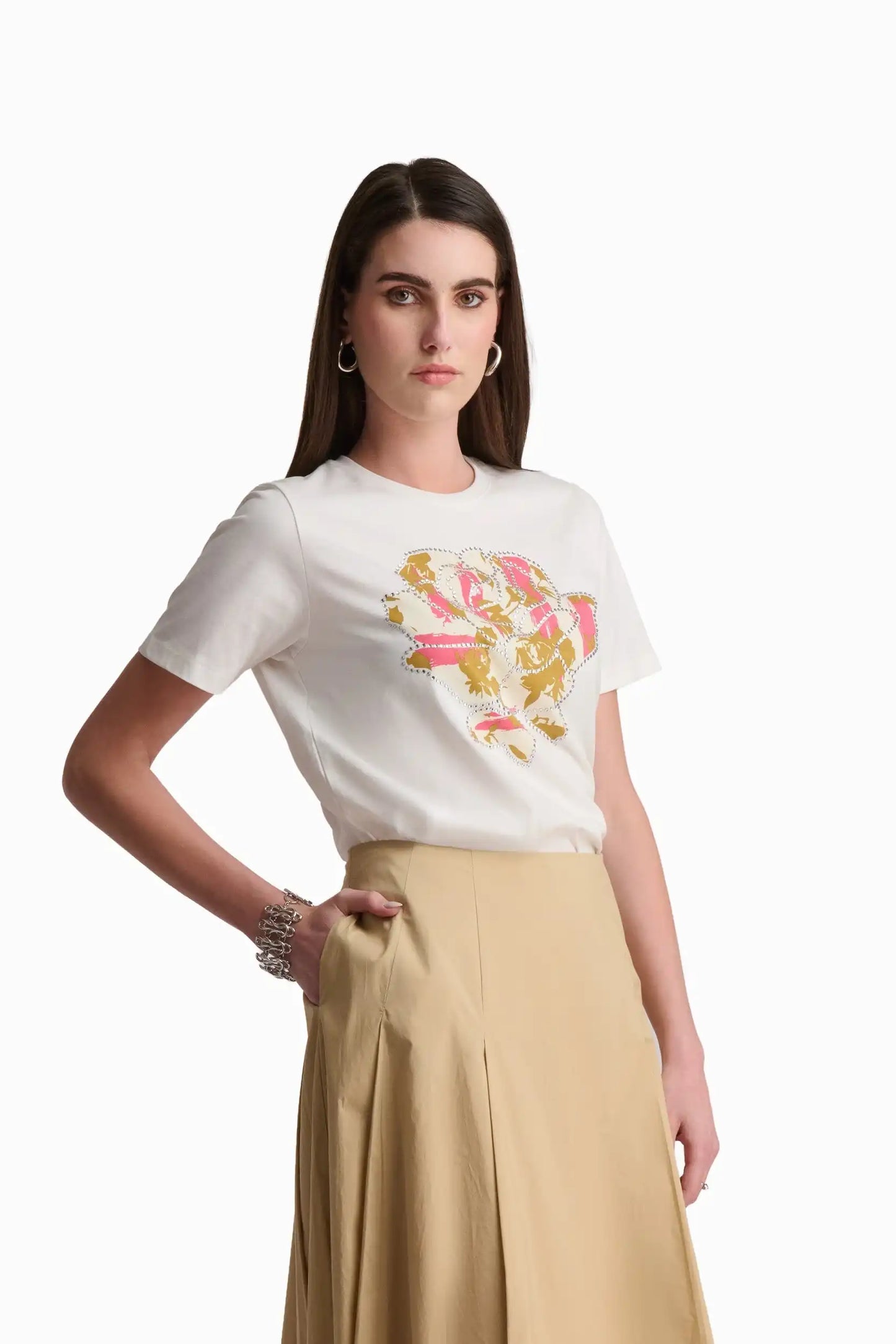 Golden Bloom Graphic T-Shirt