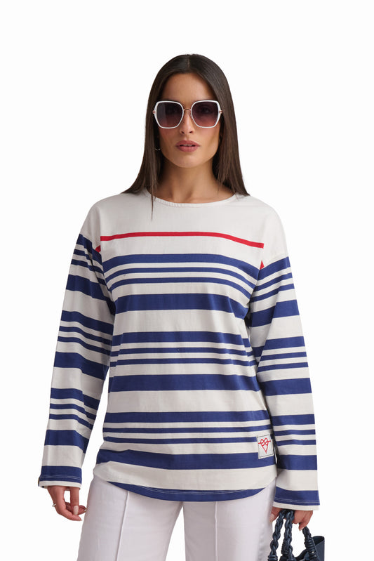 Striped Single Jersey Long-Sleeve T-Shirt