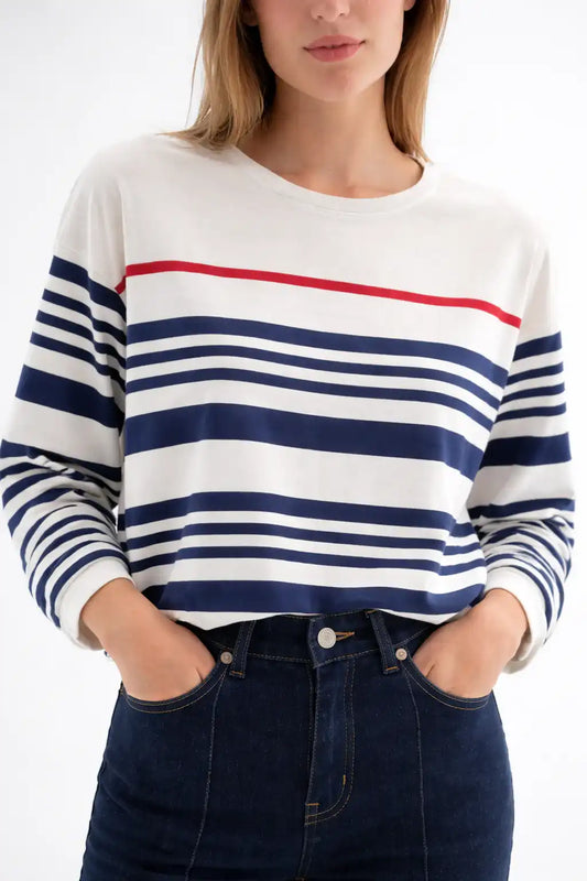 Striped Single Jersey Long-Sleeve T-Shirt