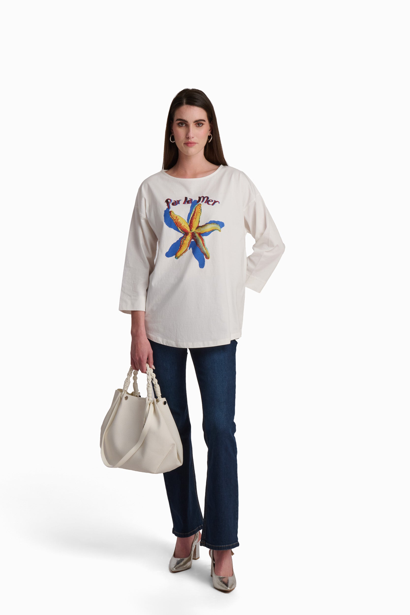 Chic Starfish Print Jersey T-Shirt