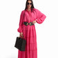Fuchsia Lace-Trim Shirt
