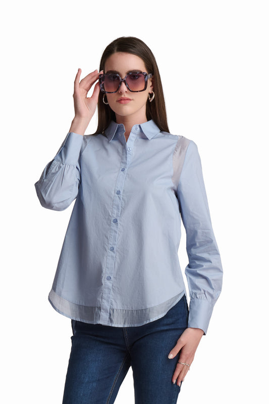 Soft Blue Cotton Shirt