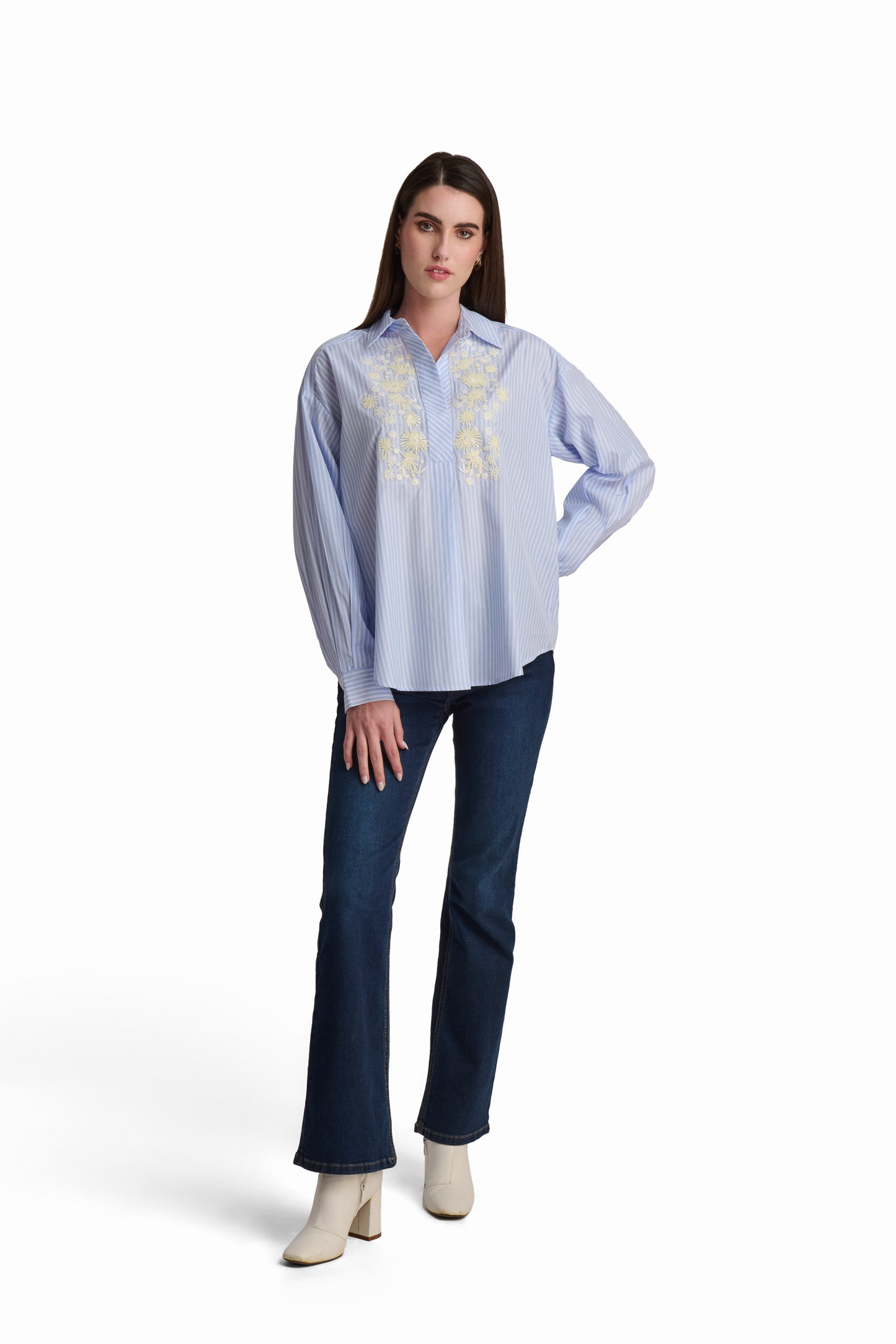 Embroidered Stripe Shirt