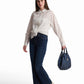 White Textured Embroidered Shirt