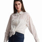 White Textured Embroidered Shirt