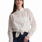 White Textured Embroidered Shirt