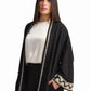 Black Embellished Open-Front Cardigan