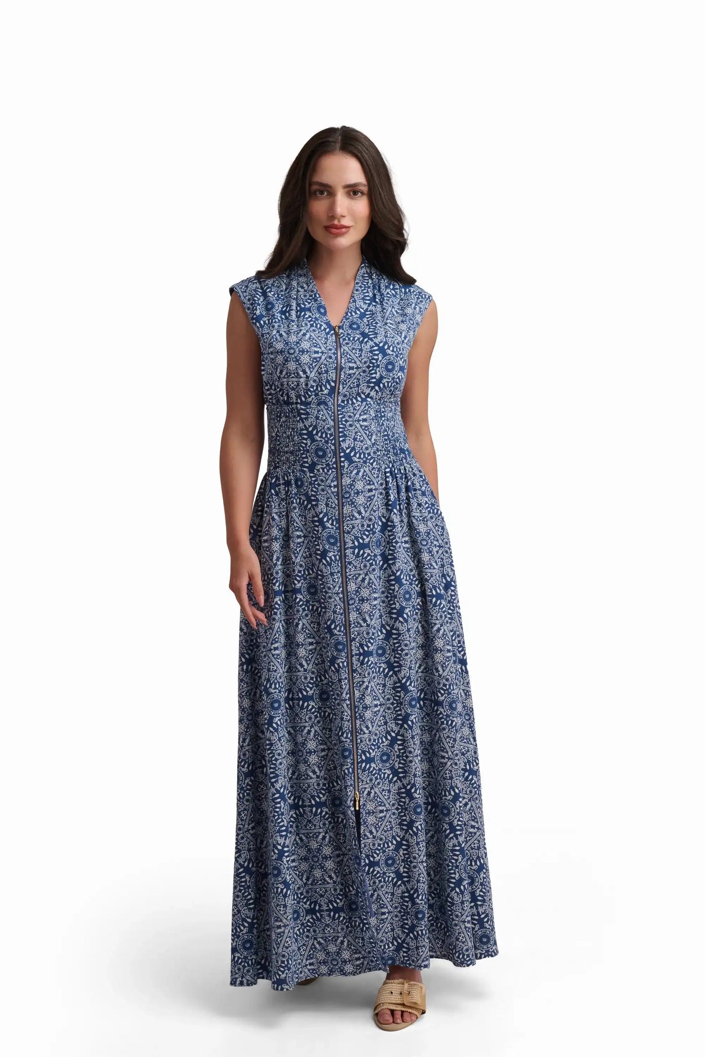 Azure Mosaic Maxi Dress