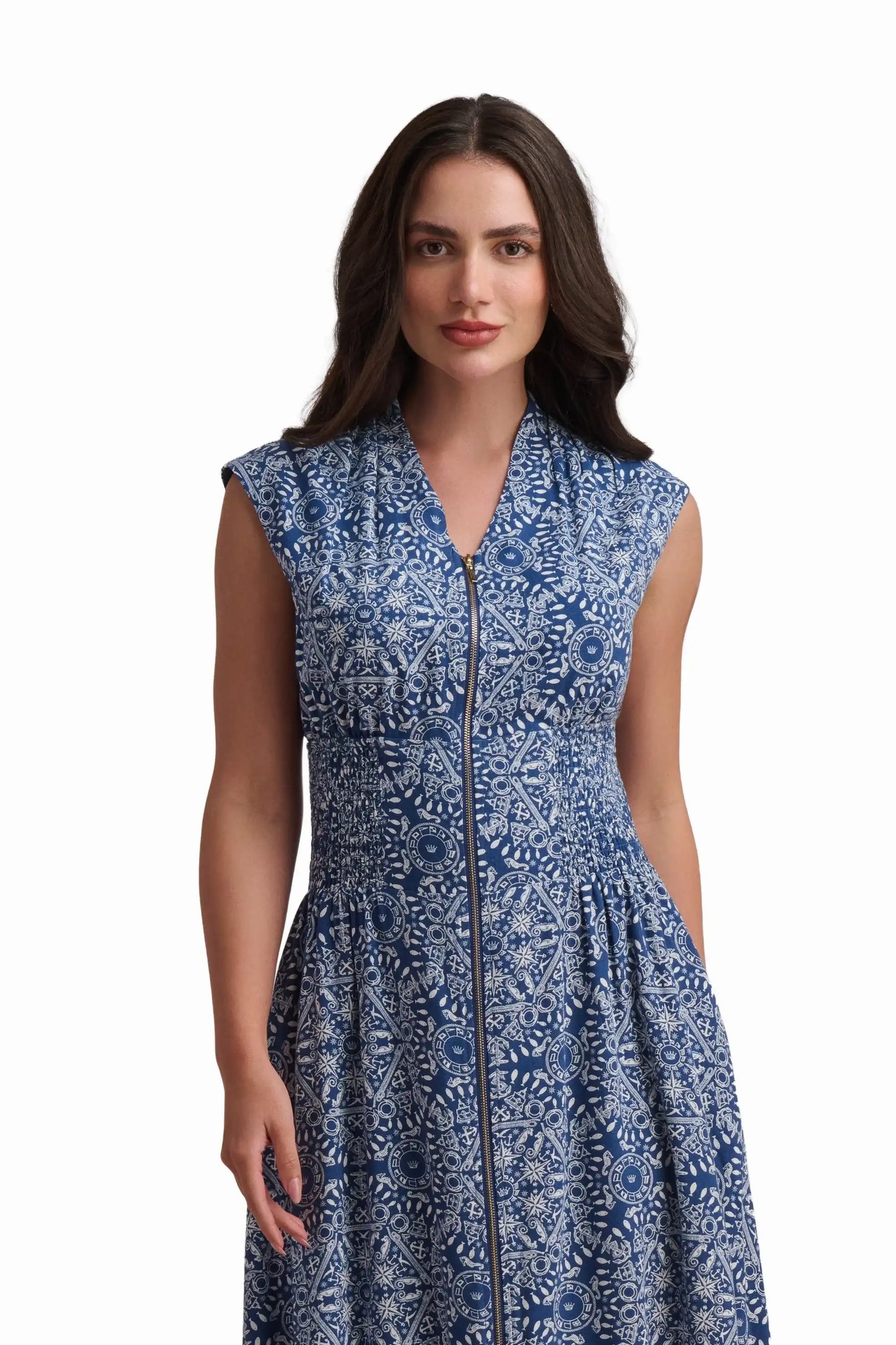 Azure Mosaic Maxi Dress