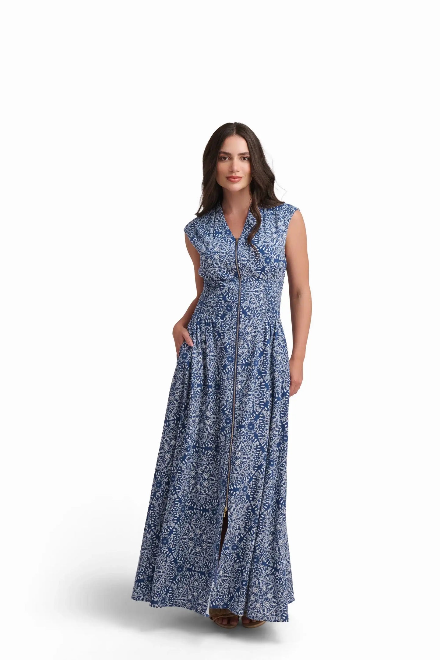 Azure Mosaic Maxi Dress