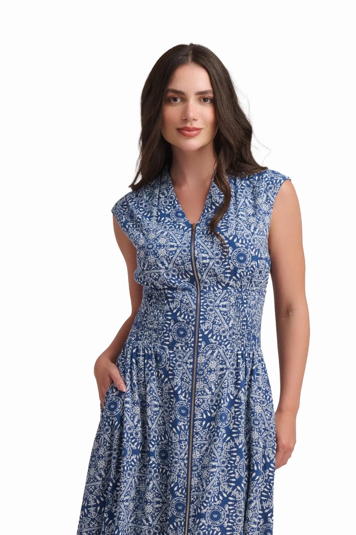 Azure Mosaic Maxi Dress