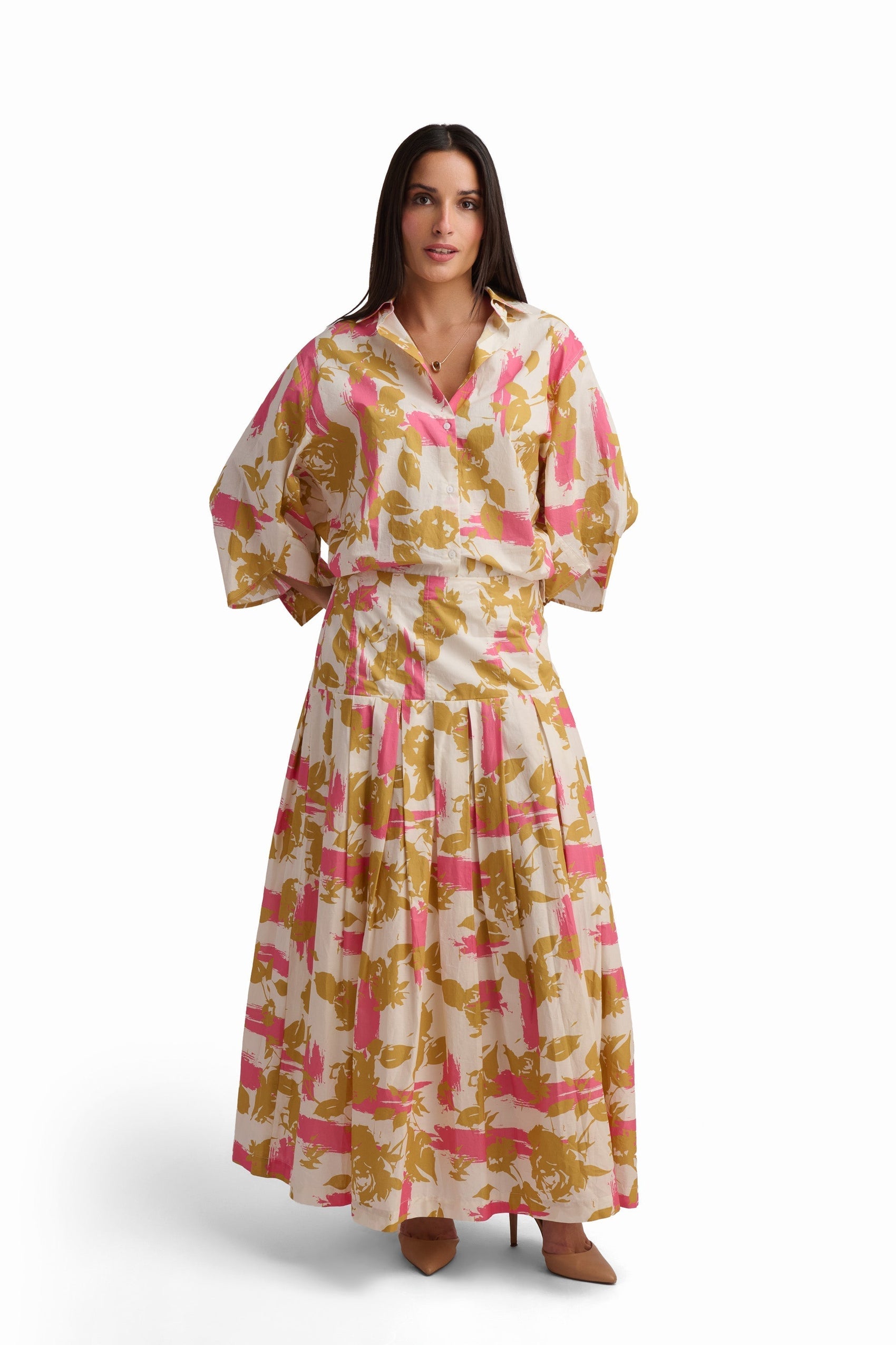 Golden Bloom Maxi Skirt
