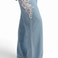 Light Blue Denim Trousers with Side Detail