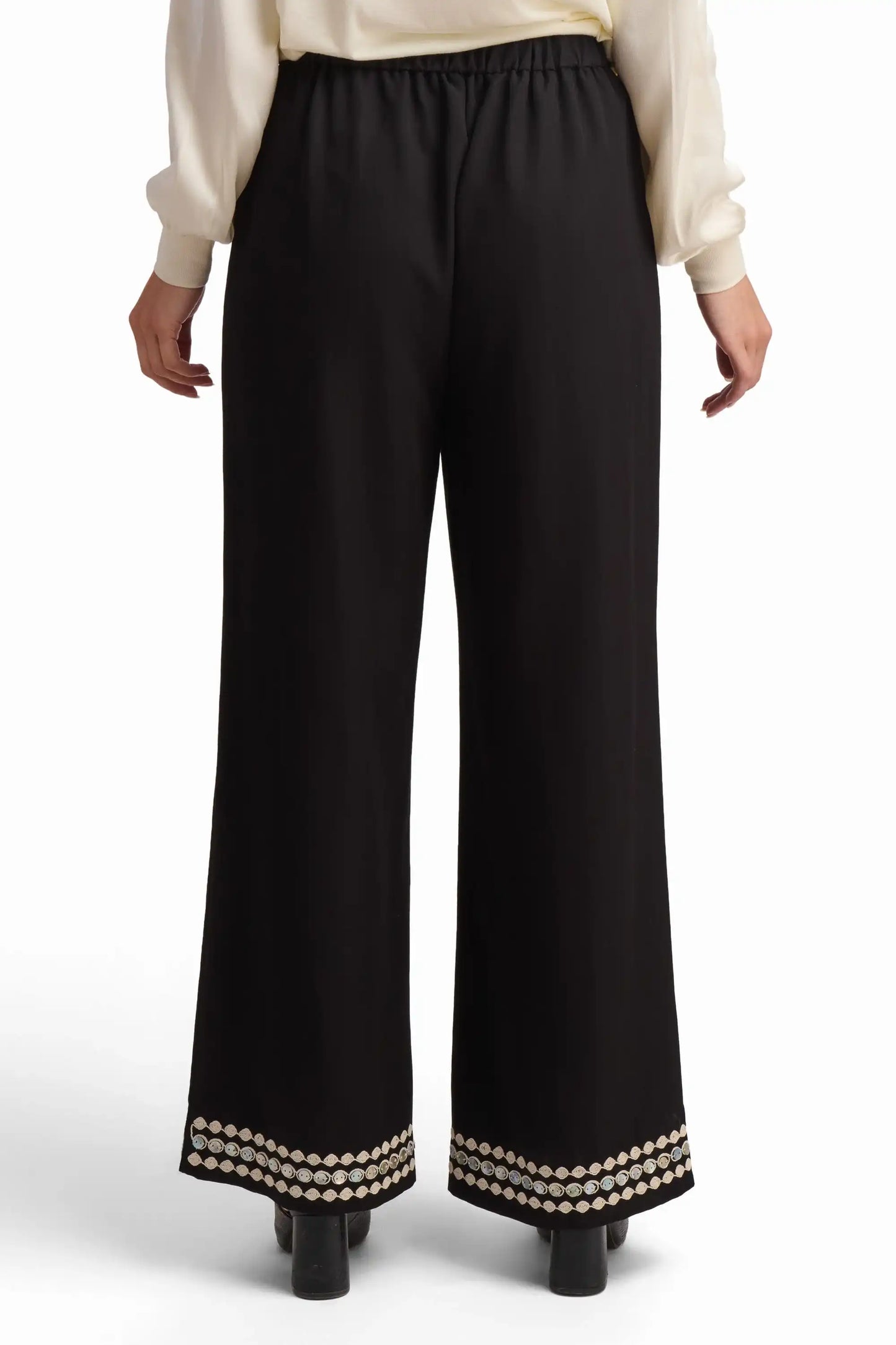 Black Trousers with Hem Detail