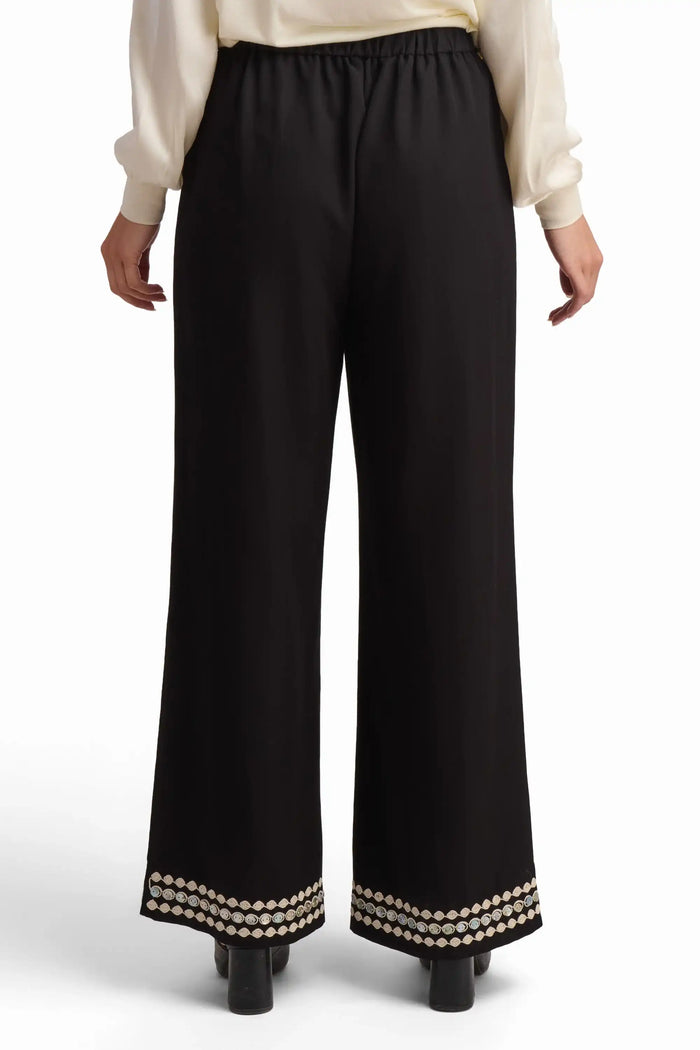 Black Trousers with Hem Detail