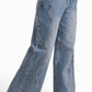 Crystal Wave Wide-Leg Jeans