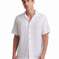 White Linen-Cotton Short-Sleeve Shirt