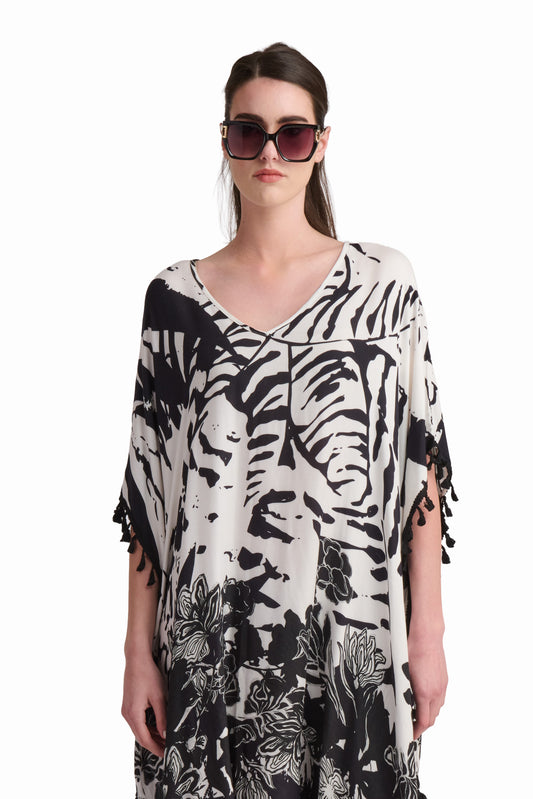 Printed Viscose Beach Cover-Up