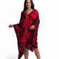 Red and Black Printed Beach Cover-Up