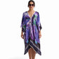 Purple Wave Viscose Beach Cover-Up
