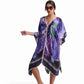 Purple Wave Viscose Beach Cover-Up