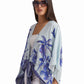 Tropical Palm Print Viscose Kimono