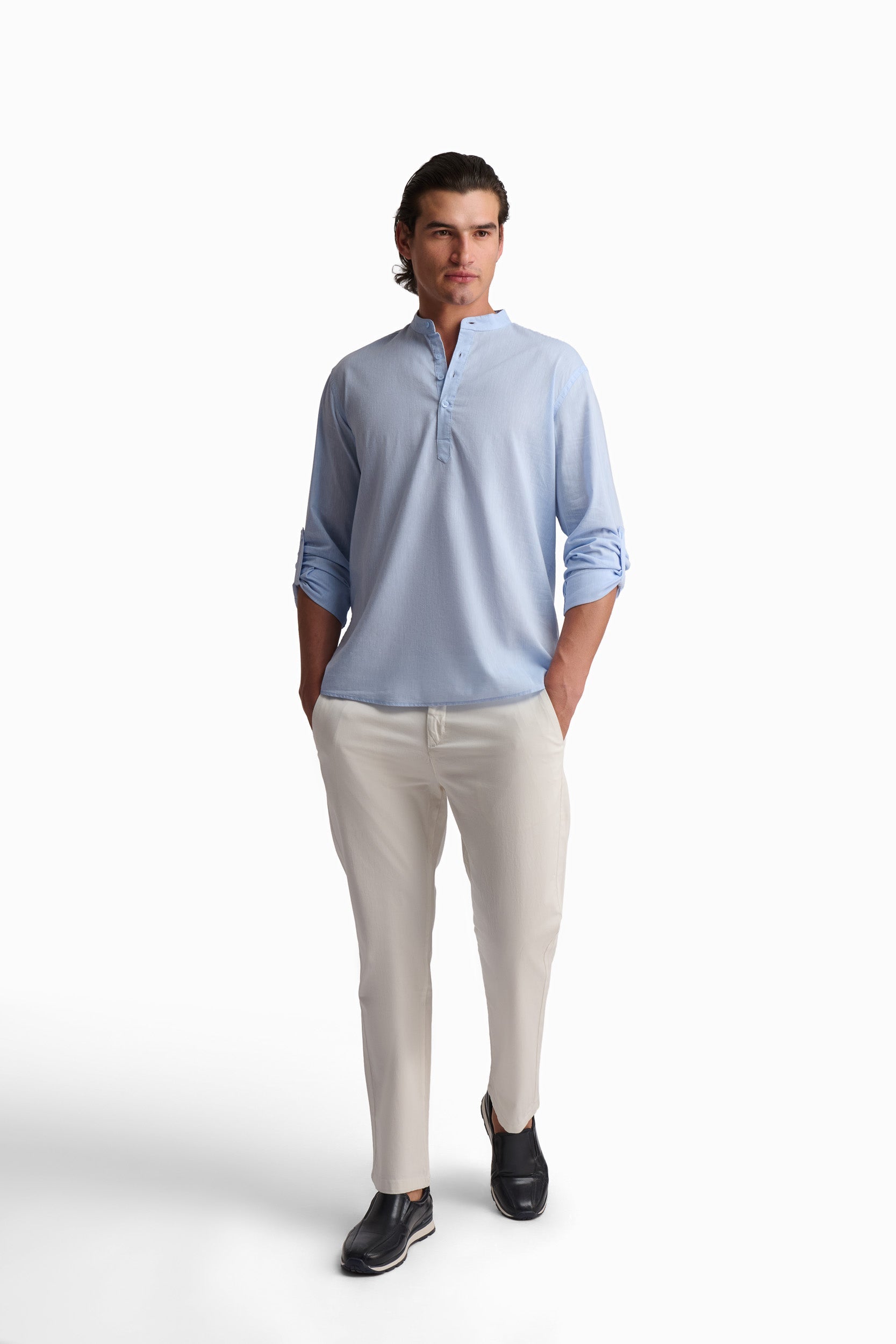 Sky Blue Henley Long-Sleeve Tee