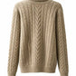 High-Neck Textured Knit Sweater