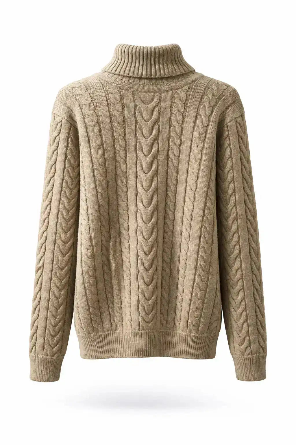 High-Neck Textured Knit Sweater